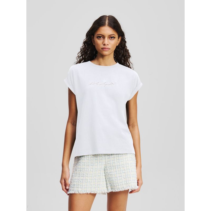 KARL LAGERFELD - Polera con pedrería KARL signature