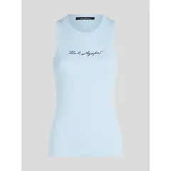 KARL LAGERFELD - Polera essential acanalada sin mangas