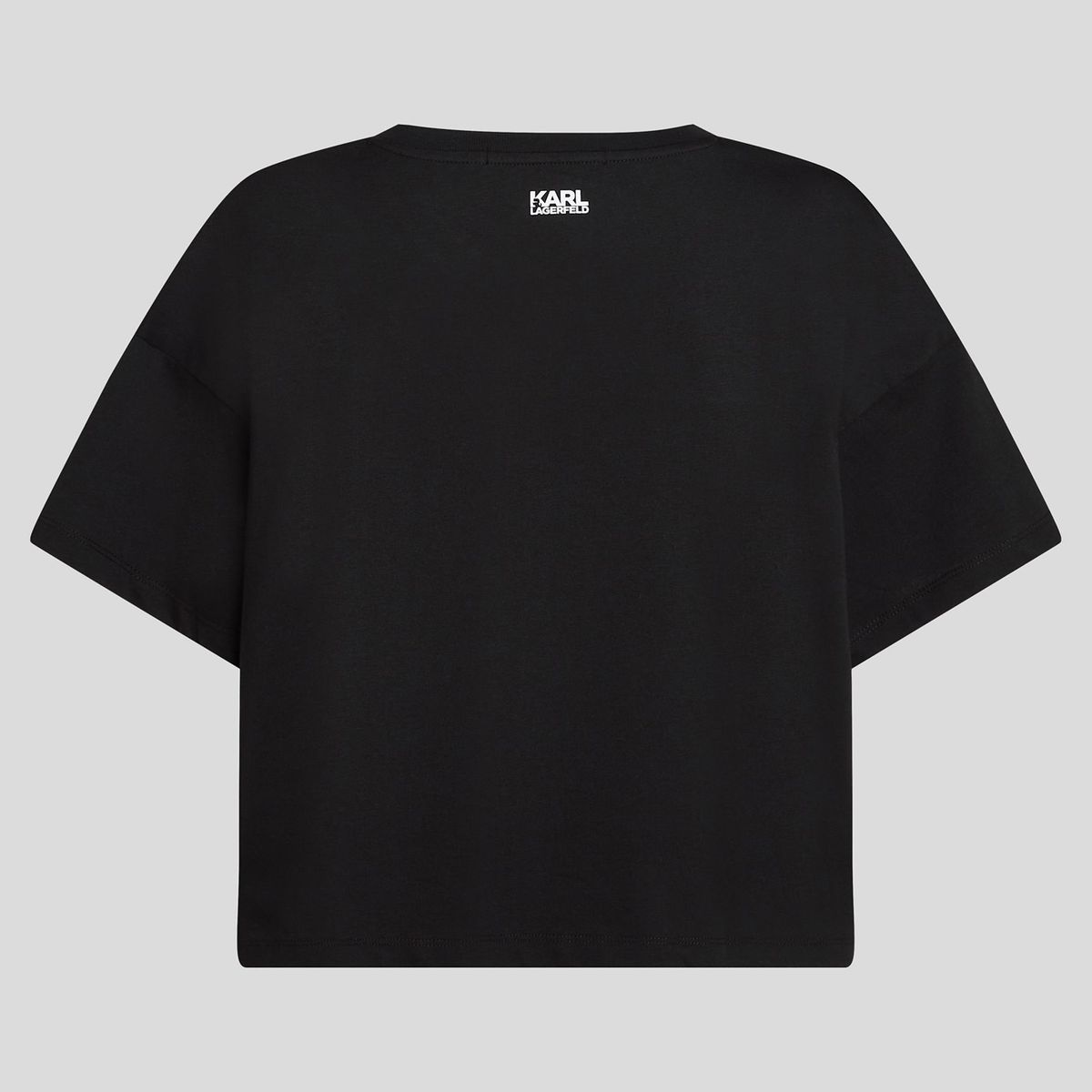 KARL LAGERFELD - Polera boxy varsity con logotipo bordado