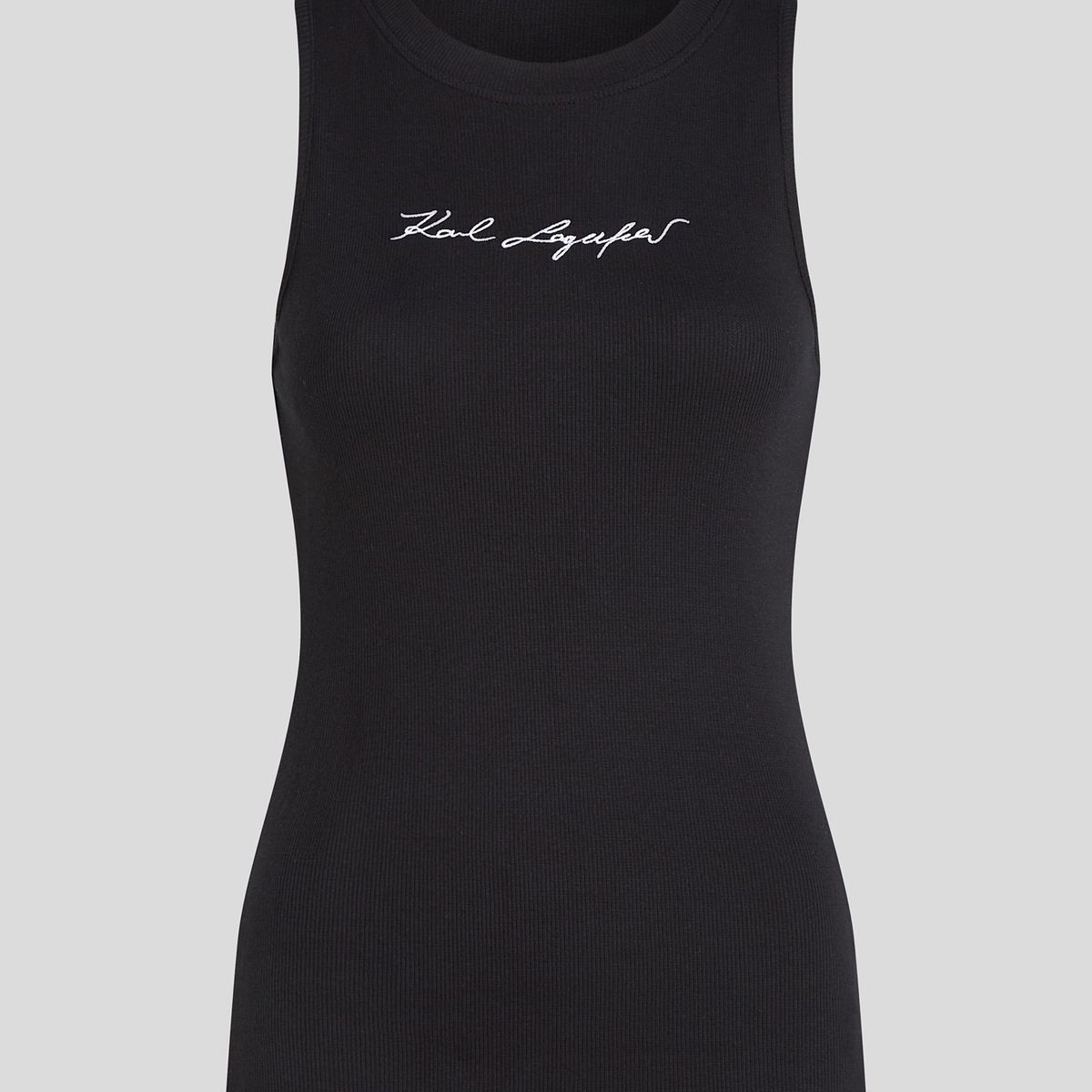 KARL LAGERFELD - Polera essential acanalada sin mangas