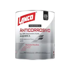 LANCO - Anticorrosivo Industrial Negro ¼ Galón