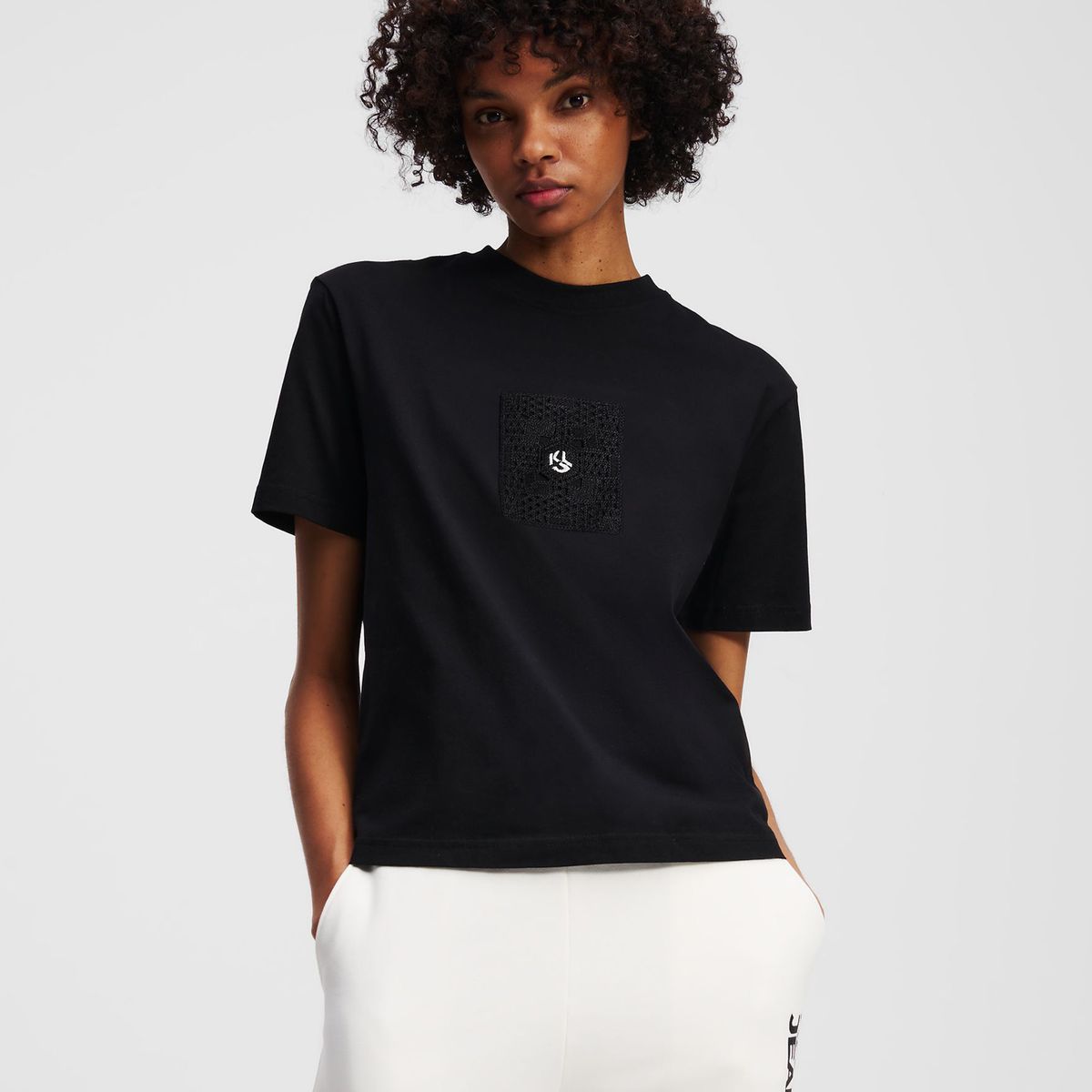 KARL LAGERFELD - Polera regular con monograma