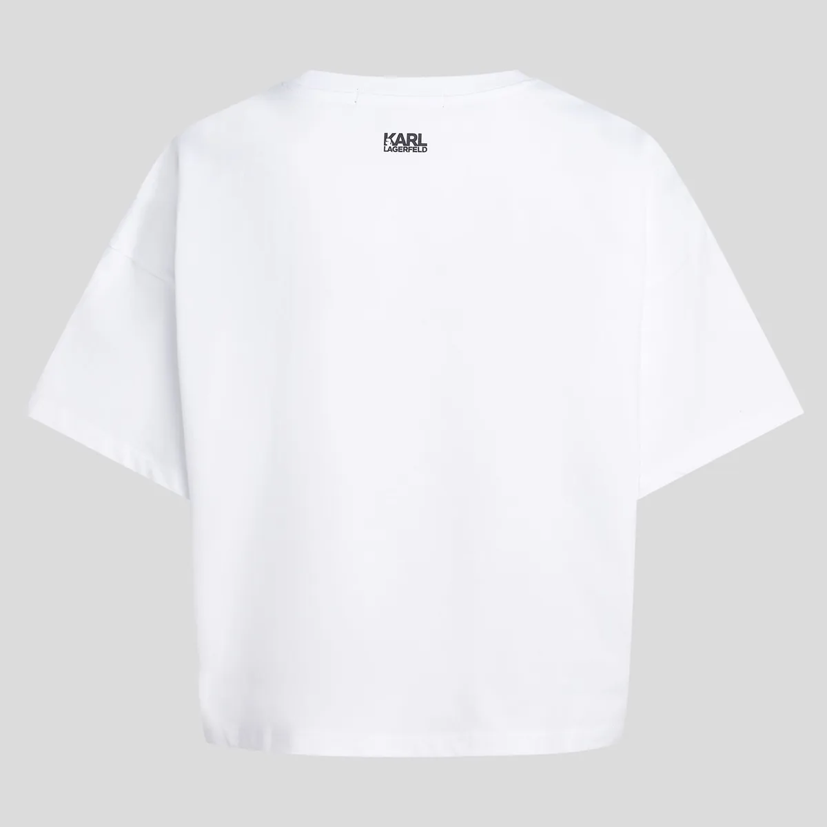 KARL LAGERFELD - Polera boxy varsity con logotipo bordado