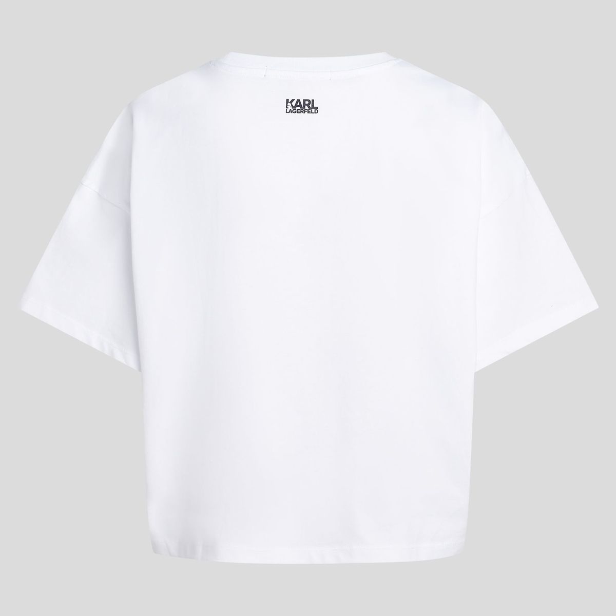 KARL LAGERFELD - Polera boxy varsity con logotipo bordado