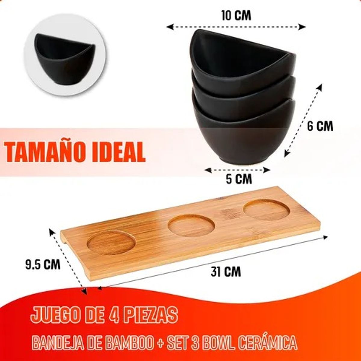 GENERICO - Set 3 Bowls Ceramica Picoteo
