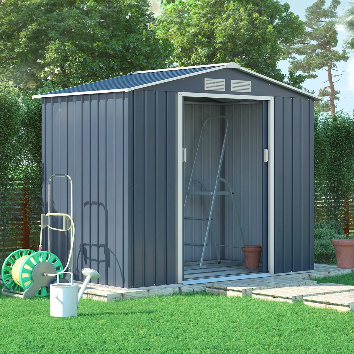 RELAN - Bodega de Jardín 238mt2 Halten Archer-A Acero 213x127x195