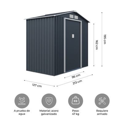 Imagen 2 del producto Bodega de Jardín 238mt2 Halten Archer-A Acero 213x127x195
