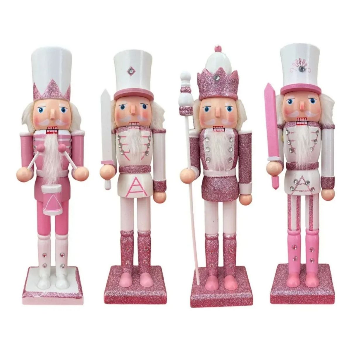 GENERICO - Cascanueces De Madera Navidad Decorativo 25cm Rosa Claro