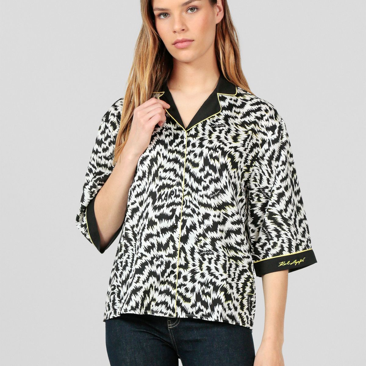 KARL LAGERFELD - Blusa con estampado de zebra