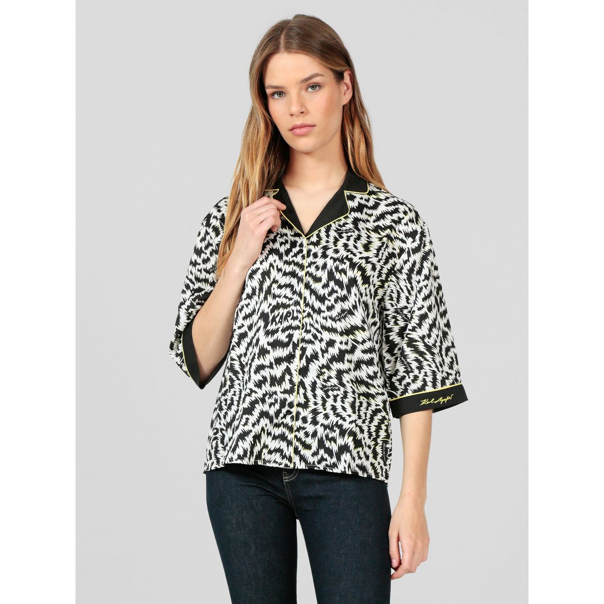 KARL LAGERFELD - Blusa con estampado de zebra