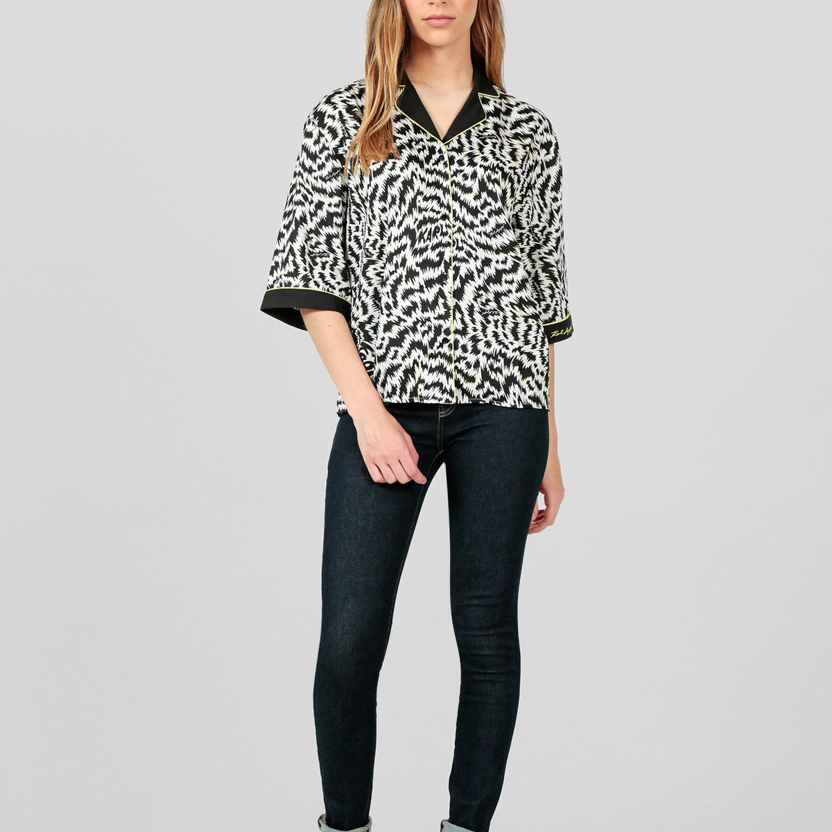 KARL LAGERFELD - Blusa con estampado de zebra