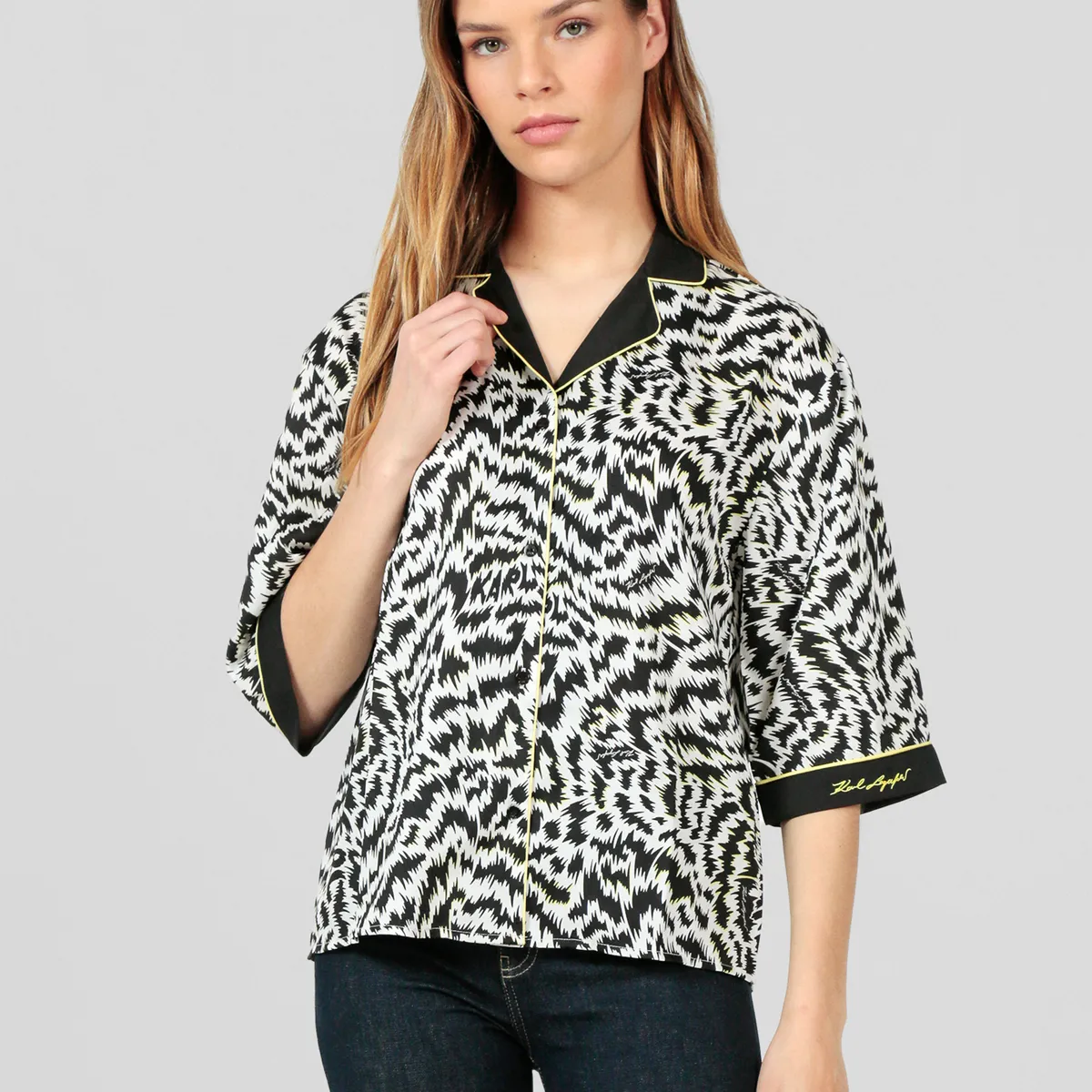 KARL LAGERFELD - Blusa con estampado de zebra