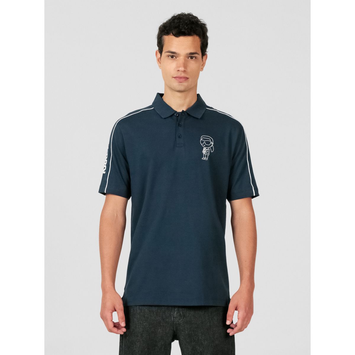 KARL LAGERFELD - Polo con detalles de silueta de logo de KARL