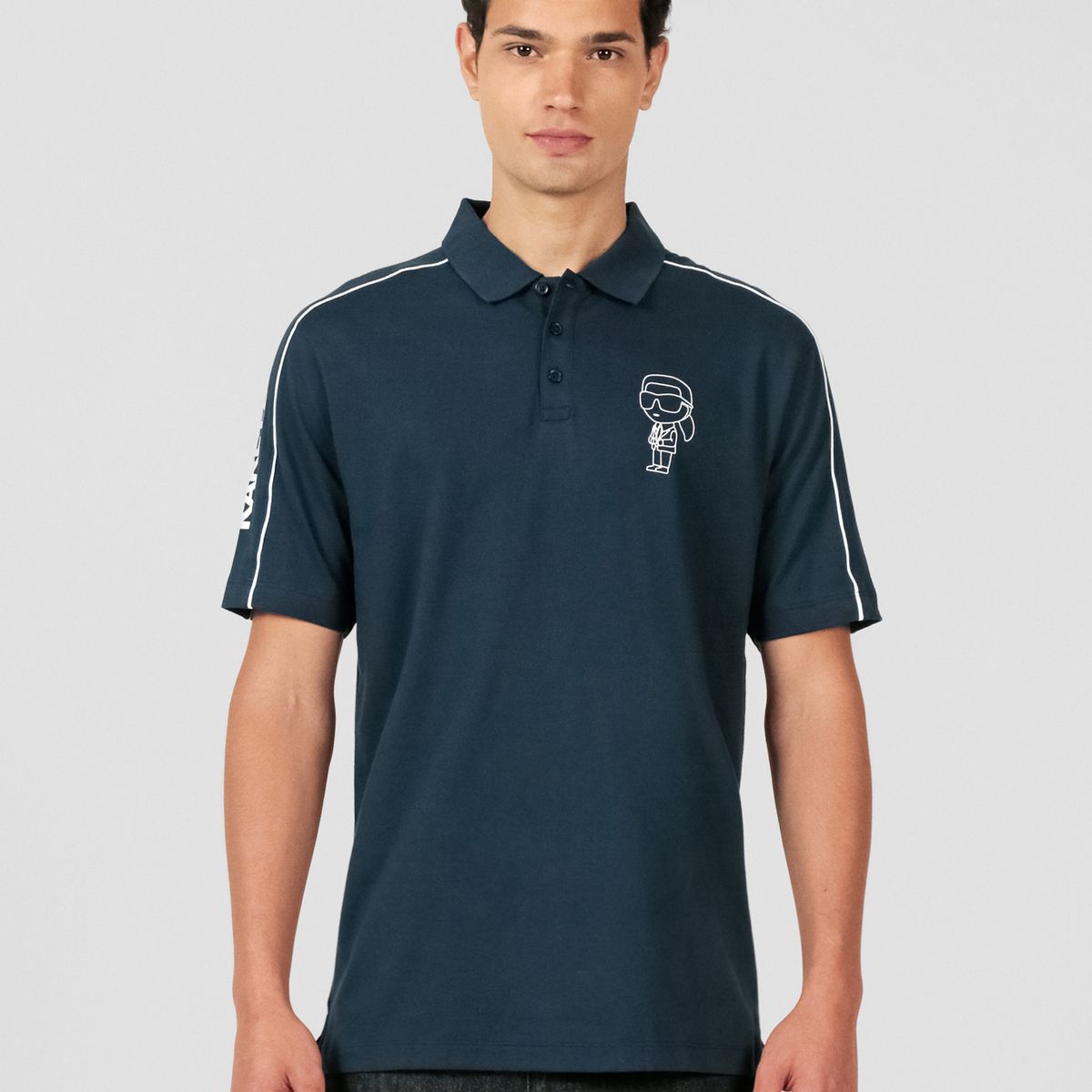 KARL LAGERFELD - Polo con detalles de silueta de logo de KARL