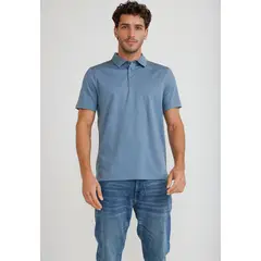 PERRY ELLIS - Polera Hombre Polo Manga Corta Azul Piedra
