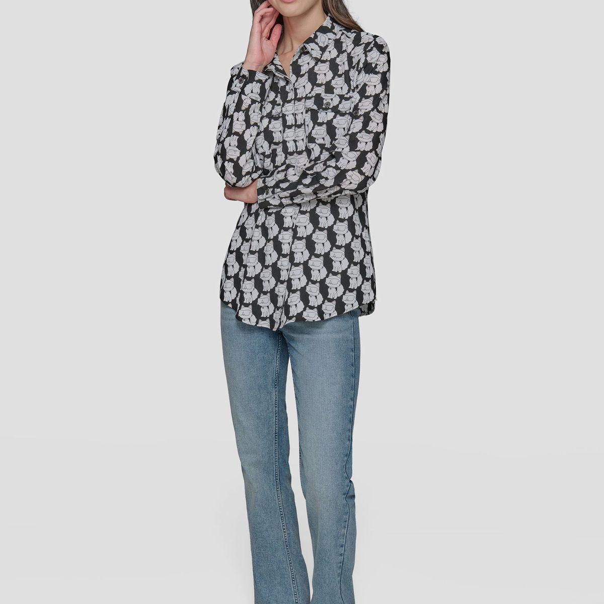 KARL LAGERFELD - Camisa enrollable con estampado