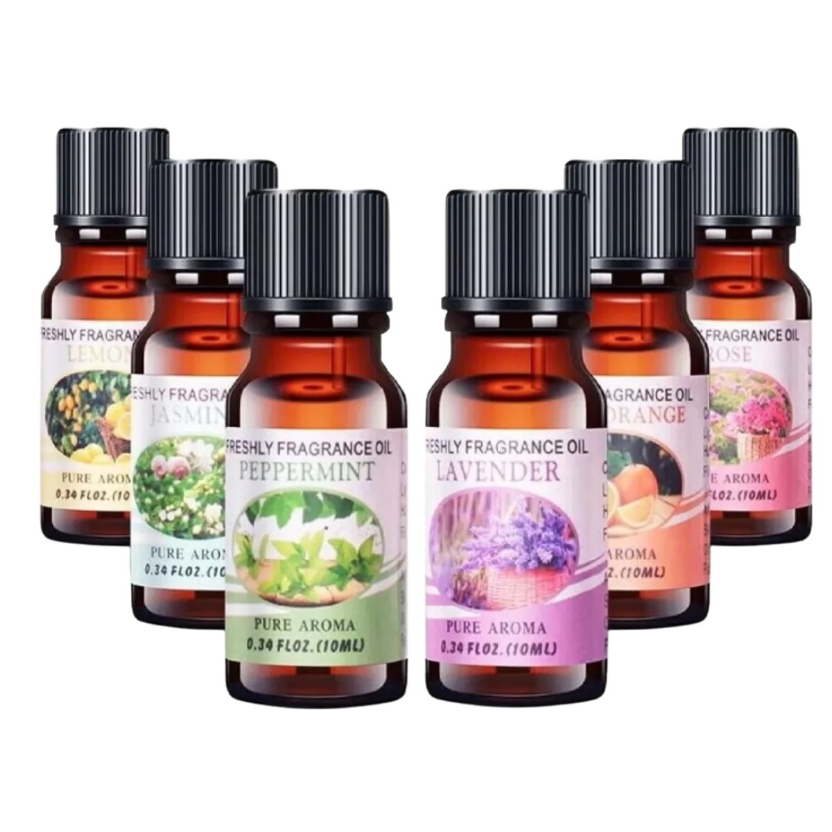 GENERICO - Pack 6 Aceites Aromáticos Esencia Para Difusor Humificador