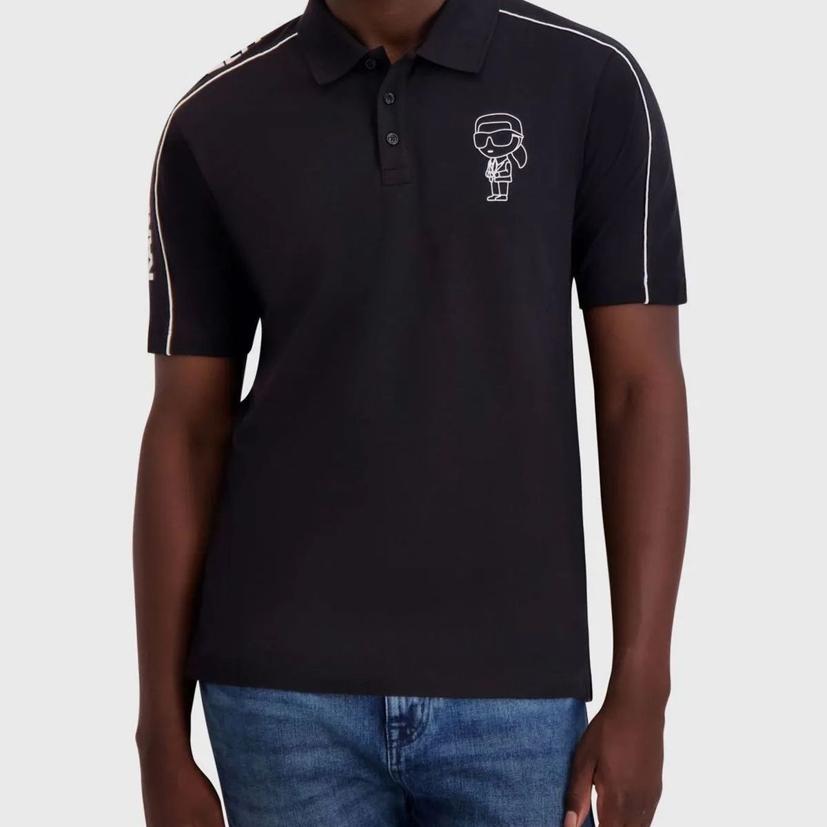 KARL LAGERFELD - Polo con detalles de silueta de logo de KARL