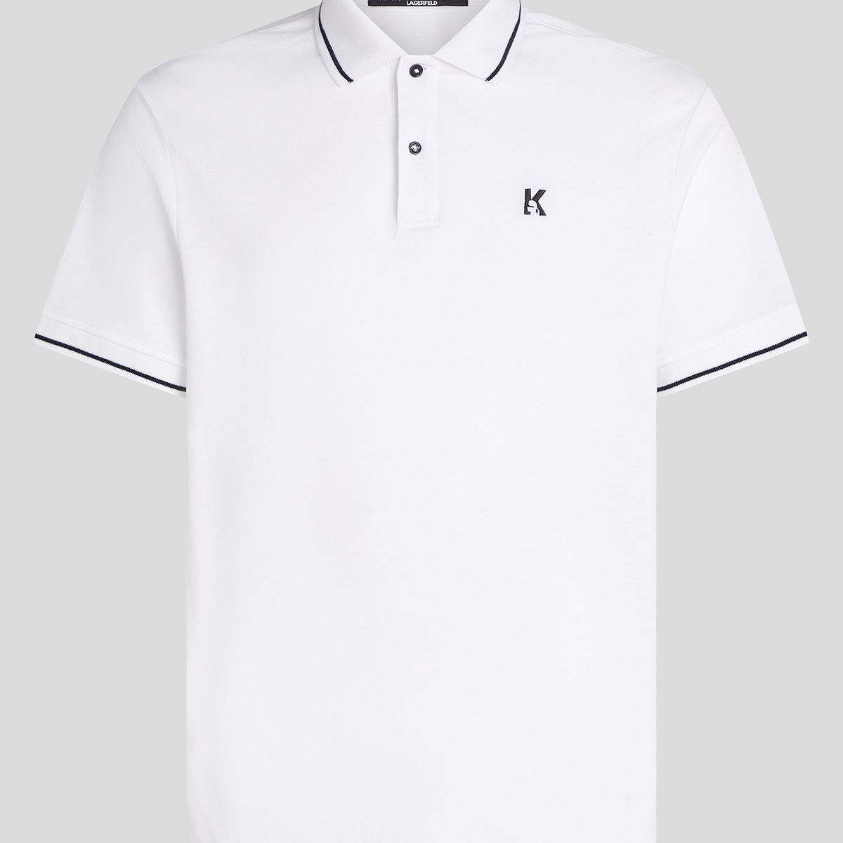KARL LAGERFELD - Polo con  ribetes en contraste