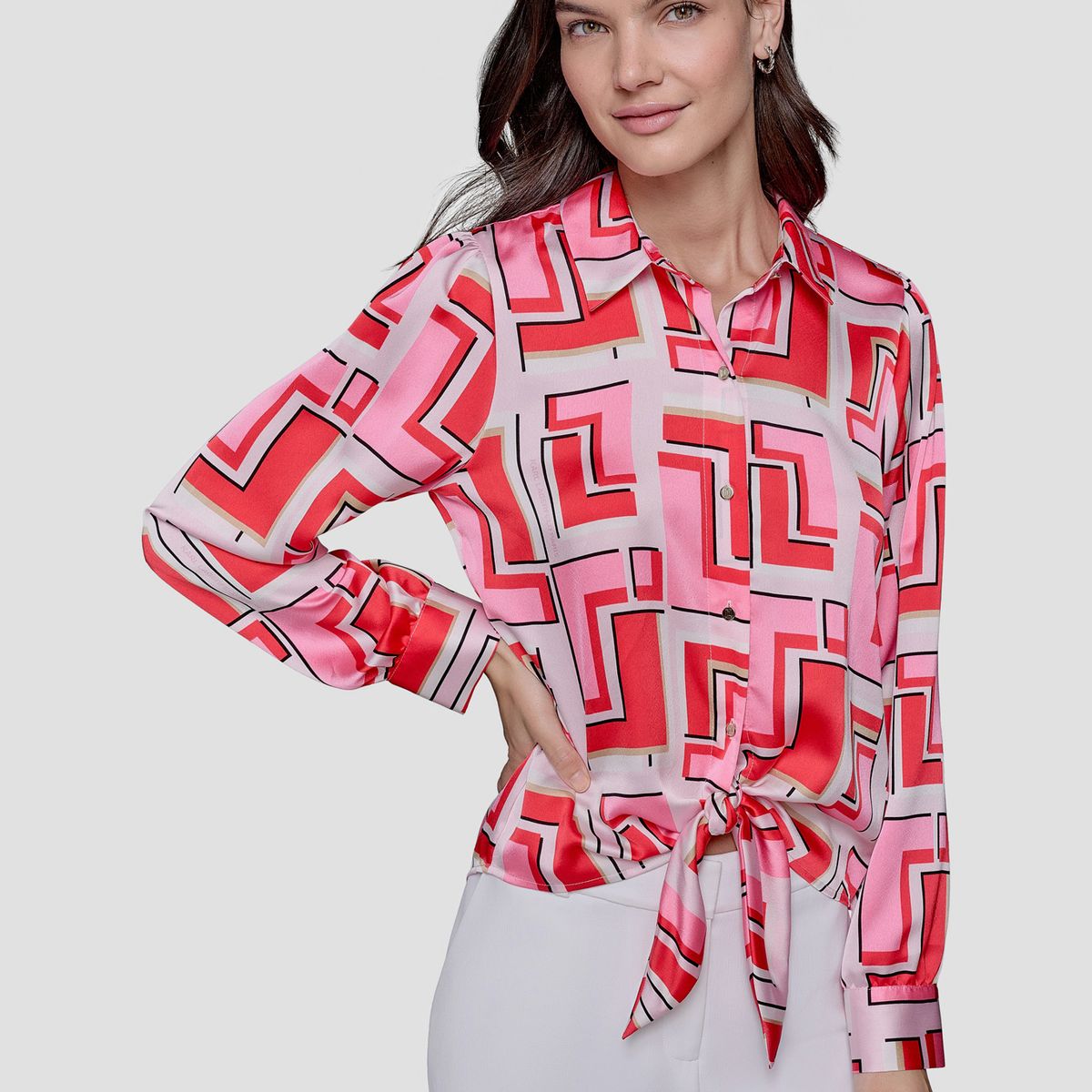 KARL LAGERFELD - Camisa estampada con lazo