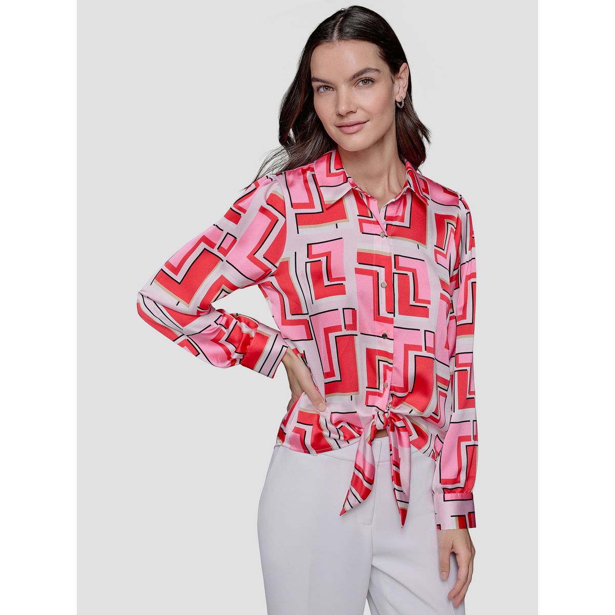 KARL LAGERFELD - Camisa estampada con lazo