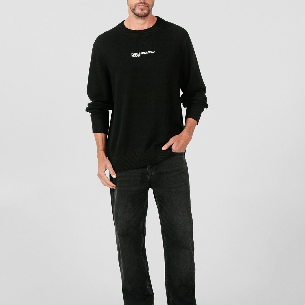 KARL LAGERFELD - Sweater con logotipo bordado