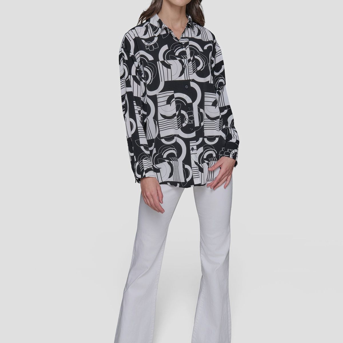 KARL LAGERFELD - Blusa utility con estampado