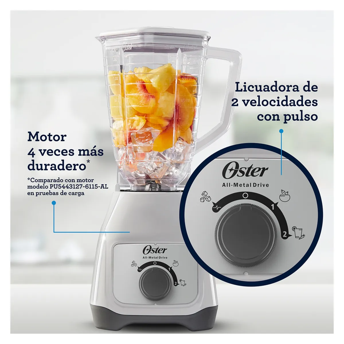OSTER - Licuadora Blanca Con Control Rotor 2112248 Oster