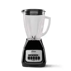 OSTER - Licuadora 2 Velocidades más Pulso Ideal para Recetas Frias y Calientes con Vaso de Vidrio 1.5 Lt 800 W Negro BLSTKAG-BPB