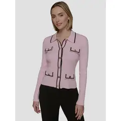 KARL LAGERFELD - Cárdigan con ribetes en contraste