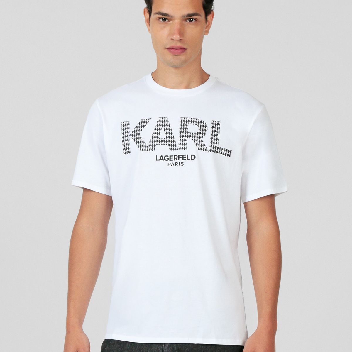 KARL LAGERFELD - Polera con estampado color block