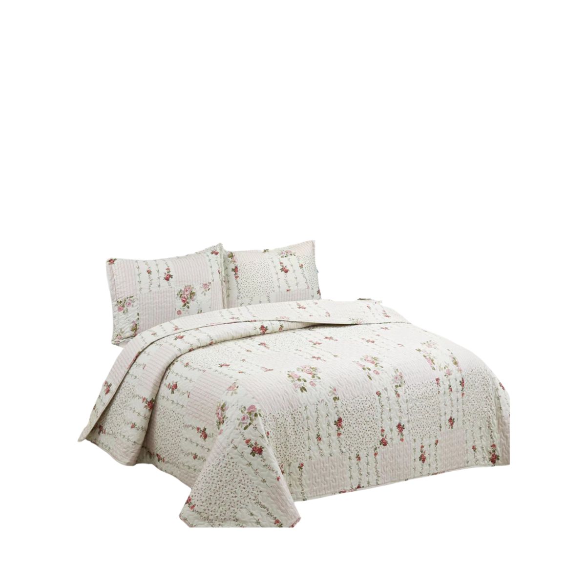 GENERICO - Cubrecama Verano Delgado 1.5 Plazas Quilt Diseño Estampados