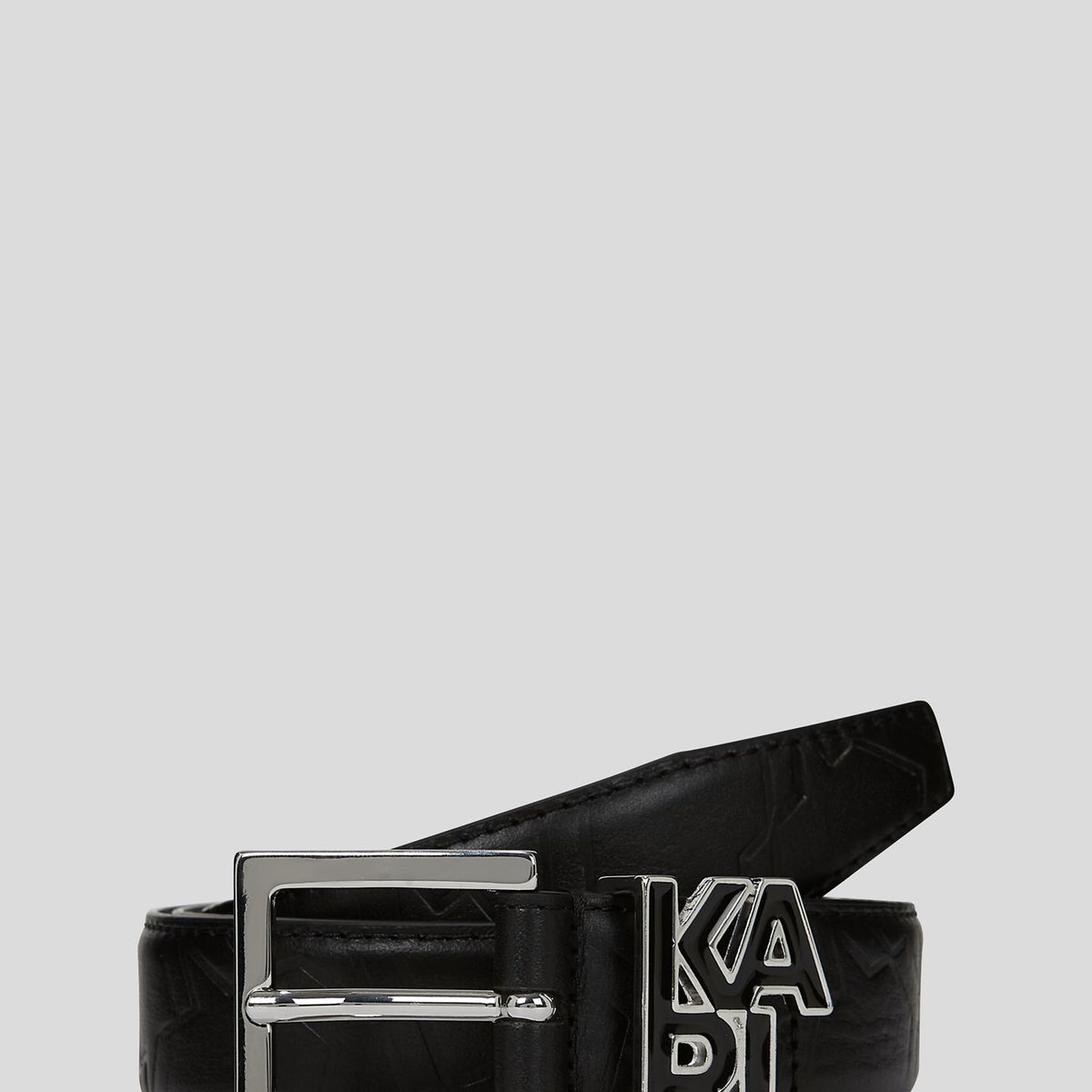 KARL LAGERFELD - Cinturón con hebilla cuadrada y logotipo de KARL