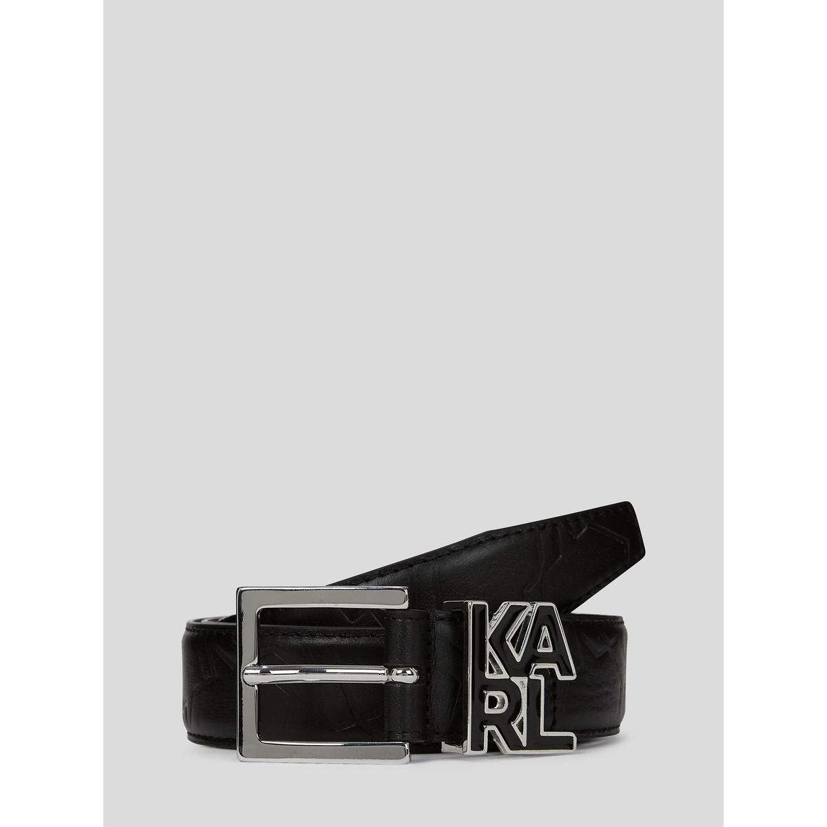 KARL LAGERFELD - Cinturón con hebilla cuadrada y logotipo de KARL