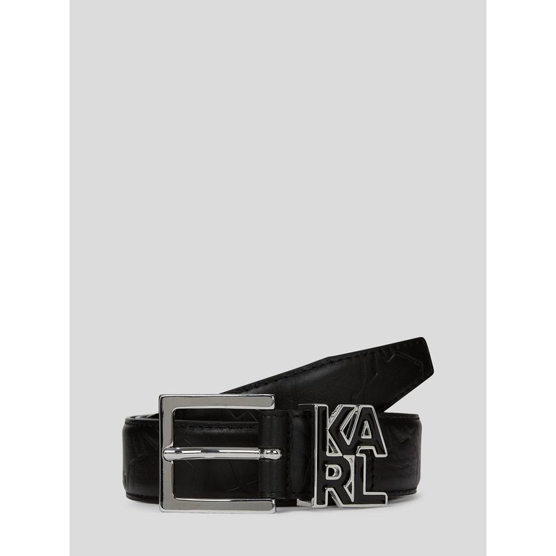 KARL LAGERFELD - Cinturón con hebilla cuadrada y logotipo de KARL