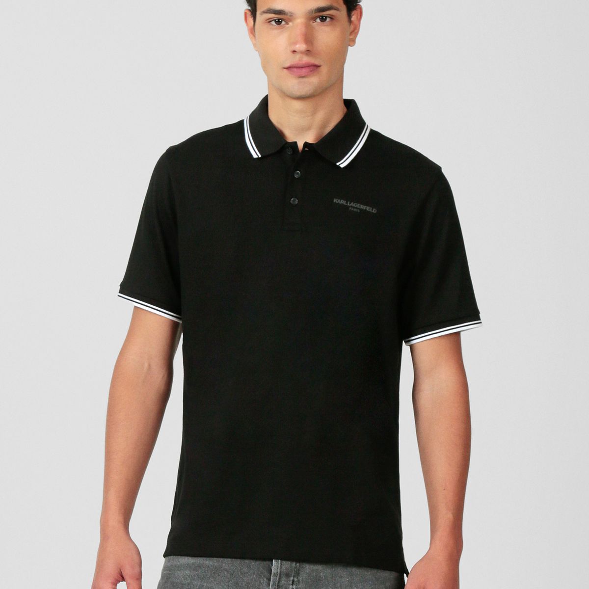 KARL LAGERFELD - Polo con detalles en contraste - Core Karl