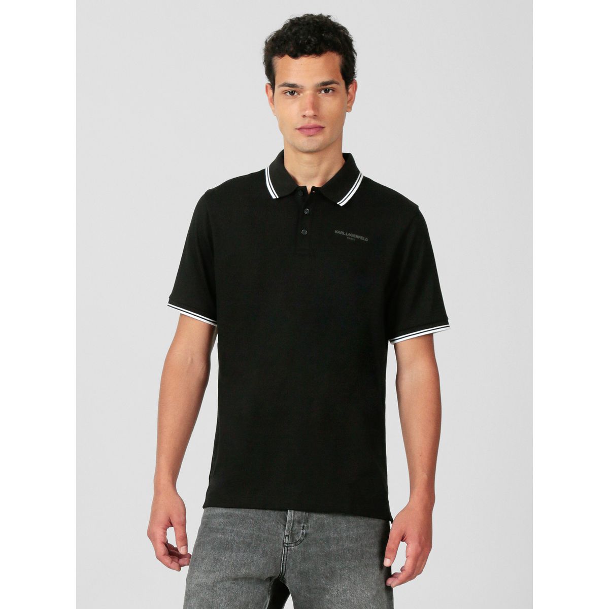 KARL LAGERFELD - Polo con detalles en contraste - Core Karl