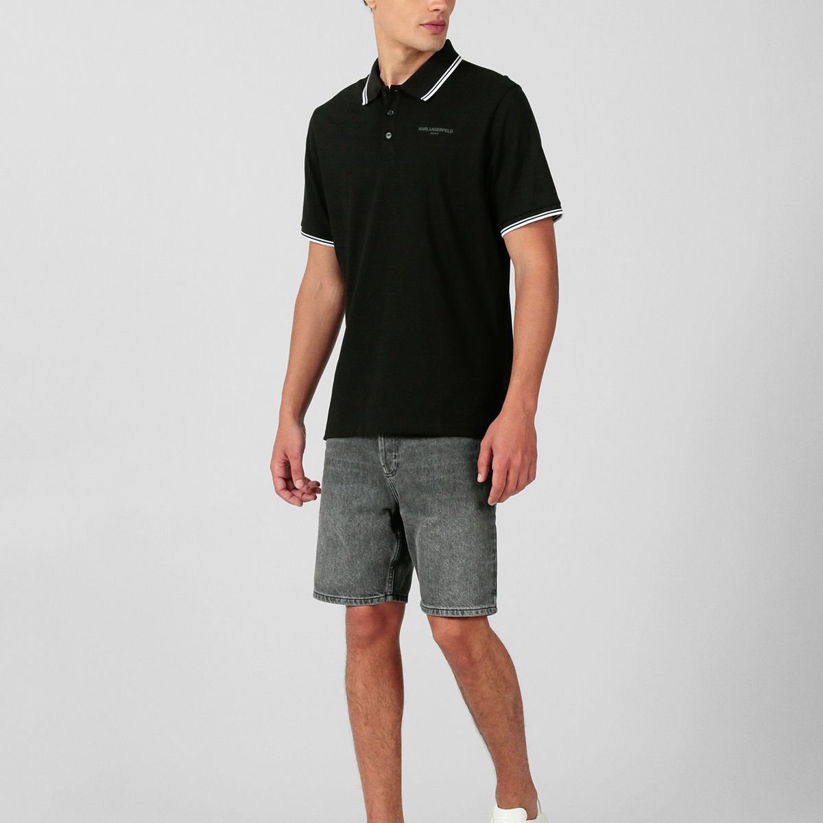 KARL LAGERFELD - Polo con detalles en contraste - Core Karl