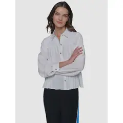 KARL LAGERFELD - Camisa de popelina plisada