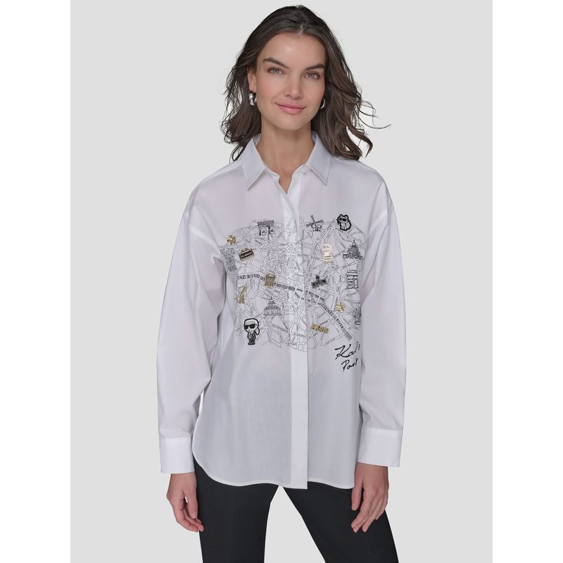 KARL LAGERFELD - Camisa de manga larga con estampado