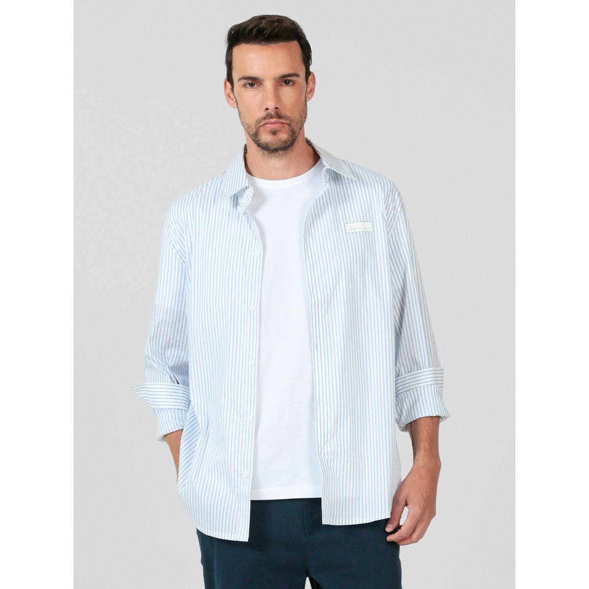 KARL LAGERFELD - Camisa de rayas con logotipo