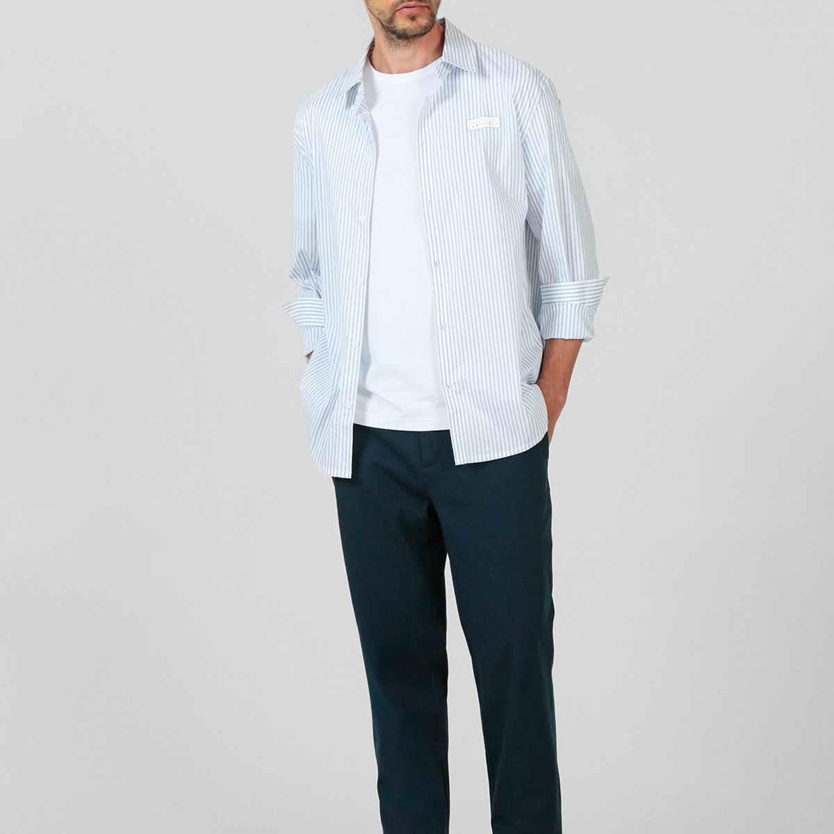 KARL LAGERFELD - Camisa de rayas con logotipo