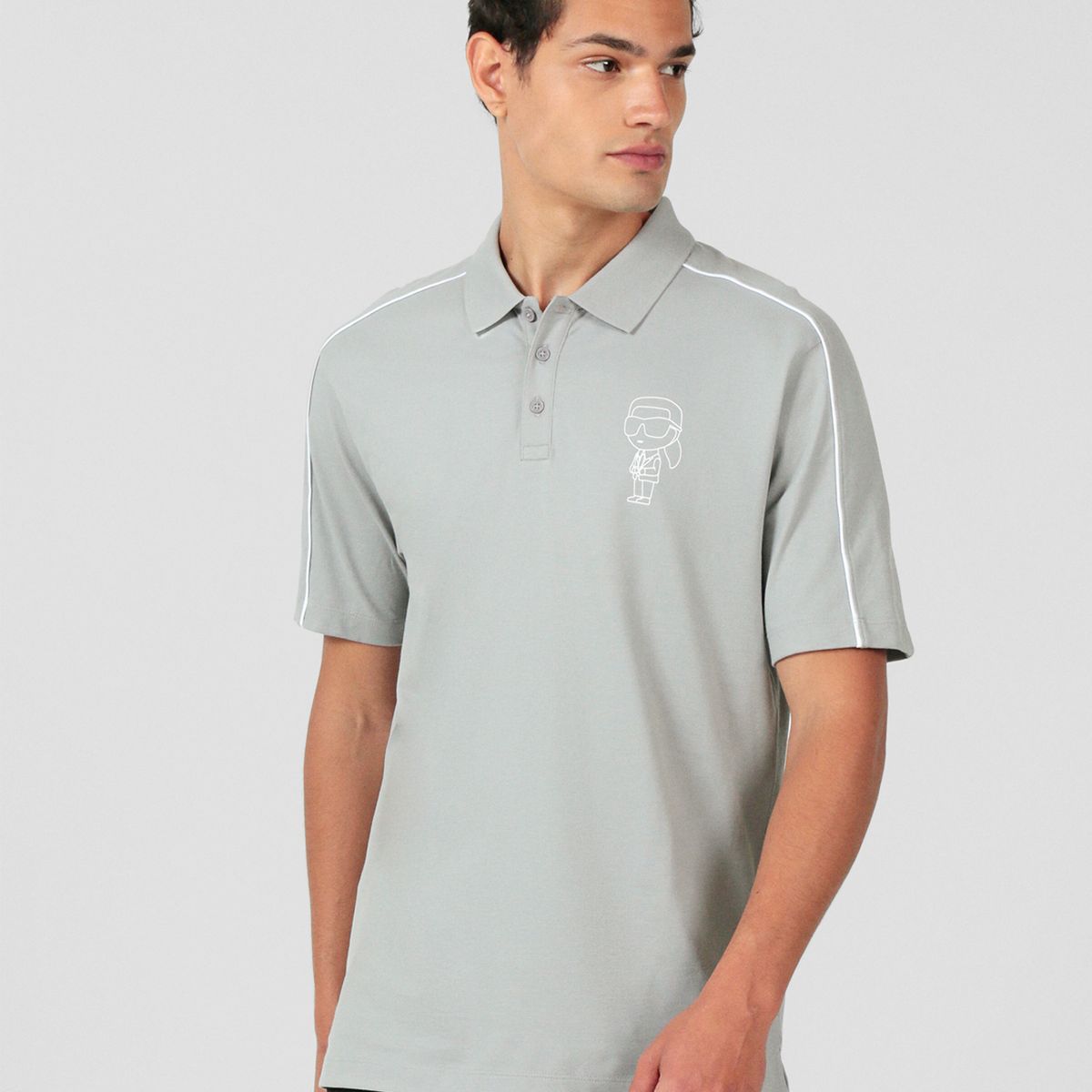 KARL LAGERFELD - Polo con detalles de silueta de logo de KARL