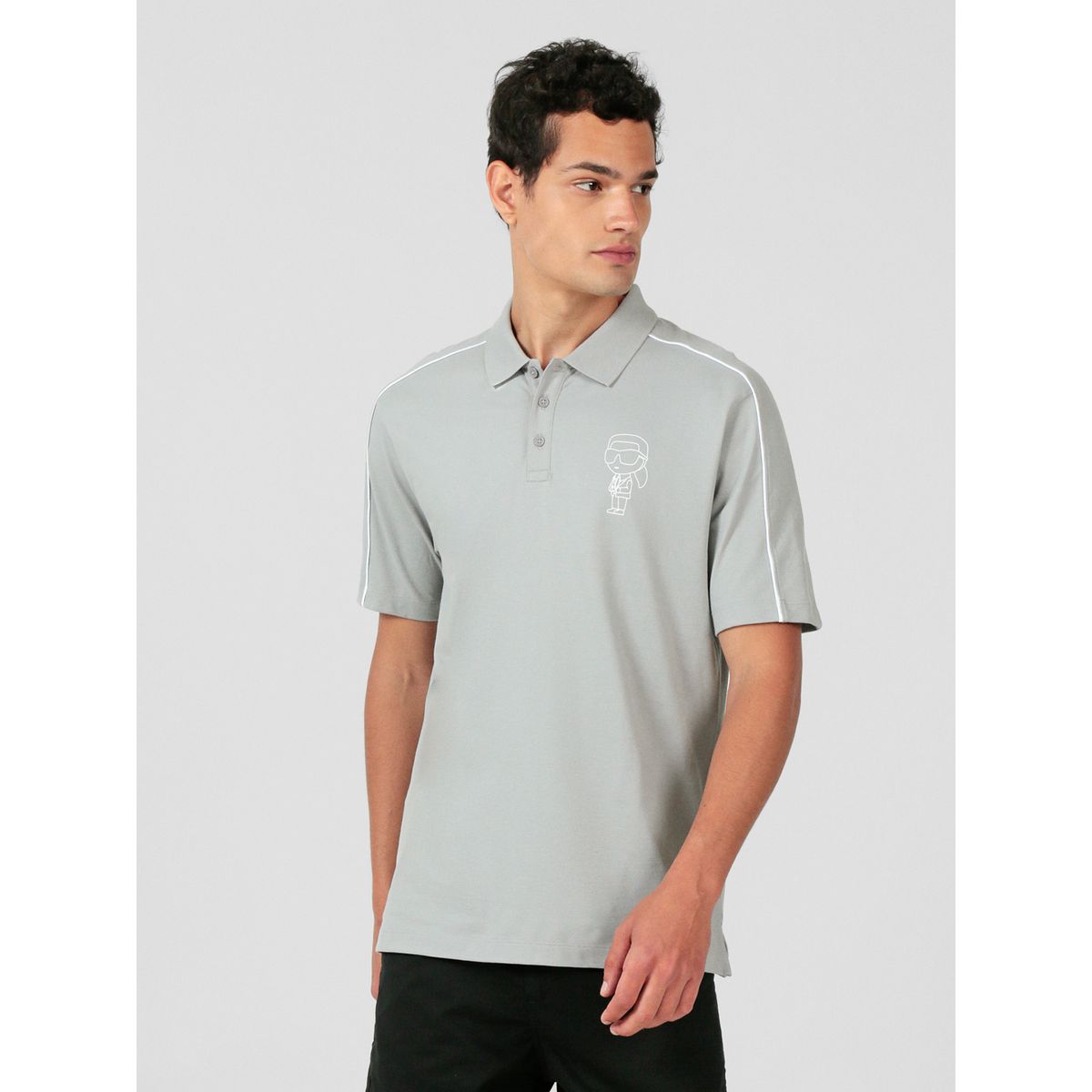 KARL LAGERFELD - Polo con detalles de silueta de logo de KARL