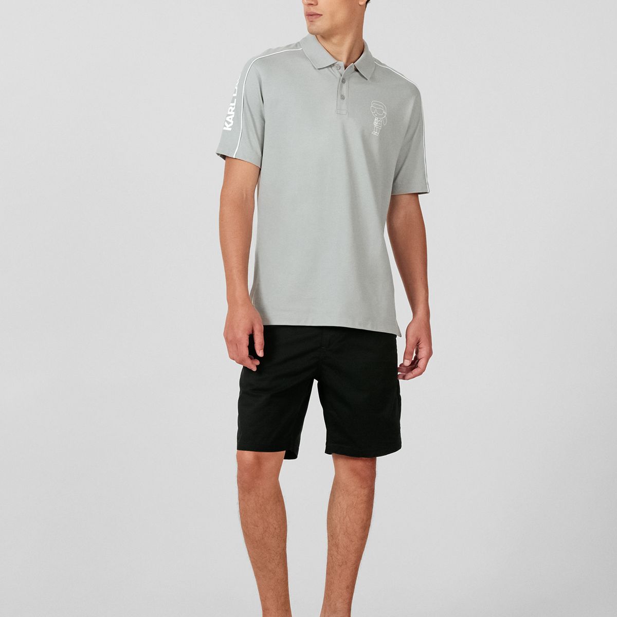 KARL LAGERFELD - Polo con detalles de silueta de logo de KARL