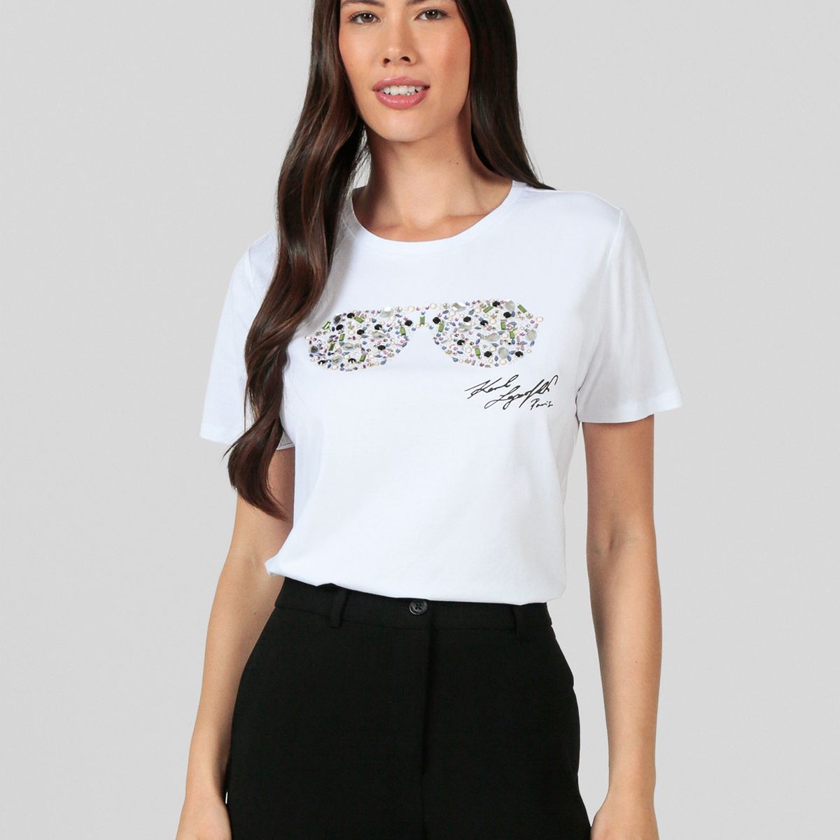 KARL LAGERFELD - Polera con estampado de gafas de sol