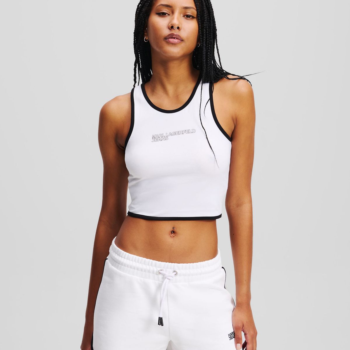 KARL LAGERFELD - Polera sin mangas con detalles de ribete