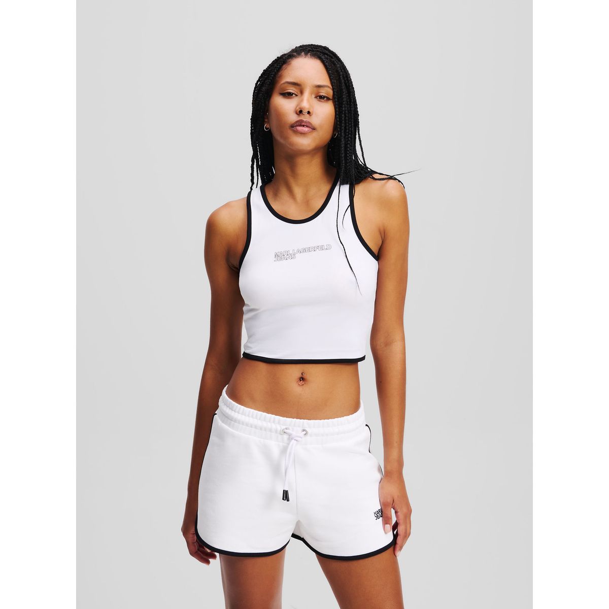 KARL LAGERFELD - Polera sin mangas con detalles de ribete