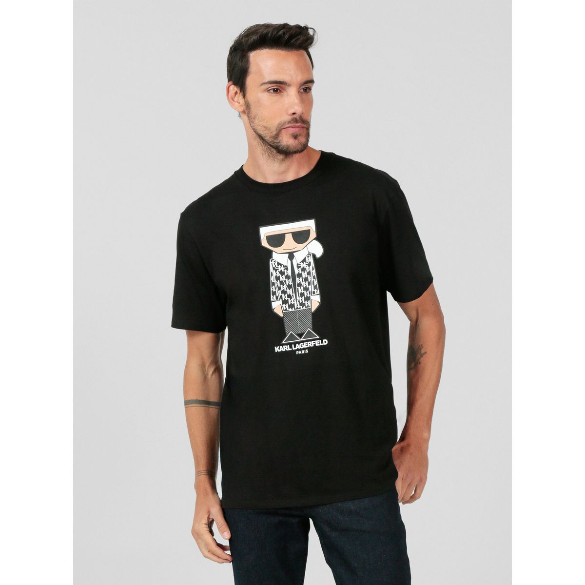 KARL LAGERFELD - Polera con estampado de Karl flat head