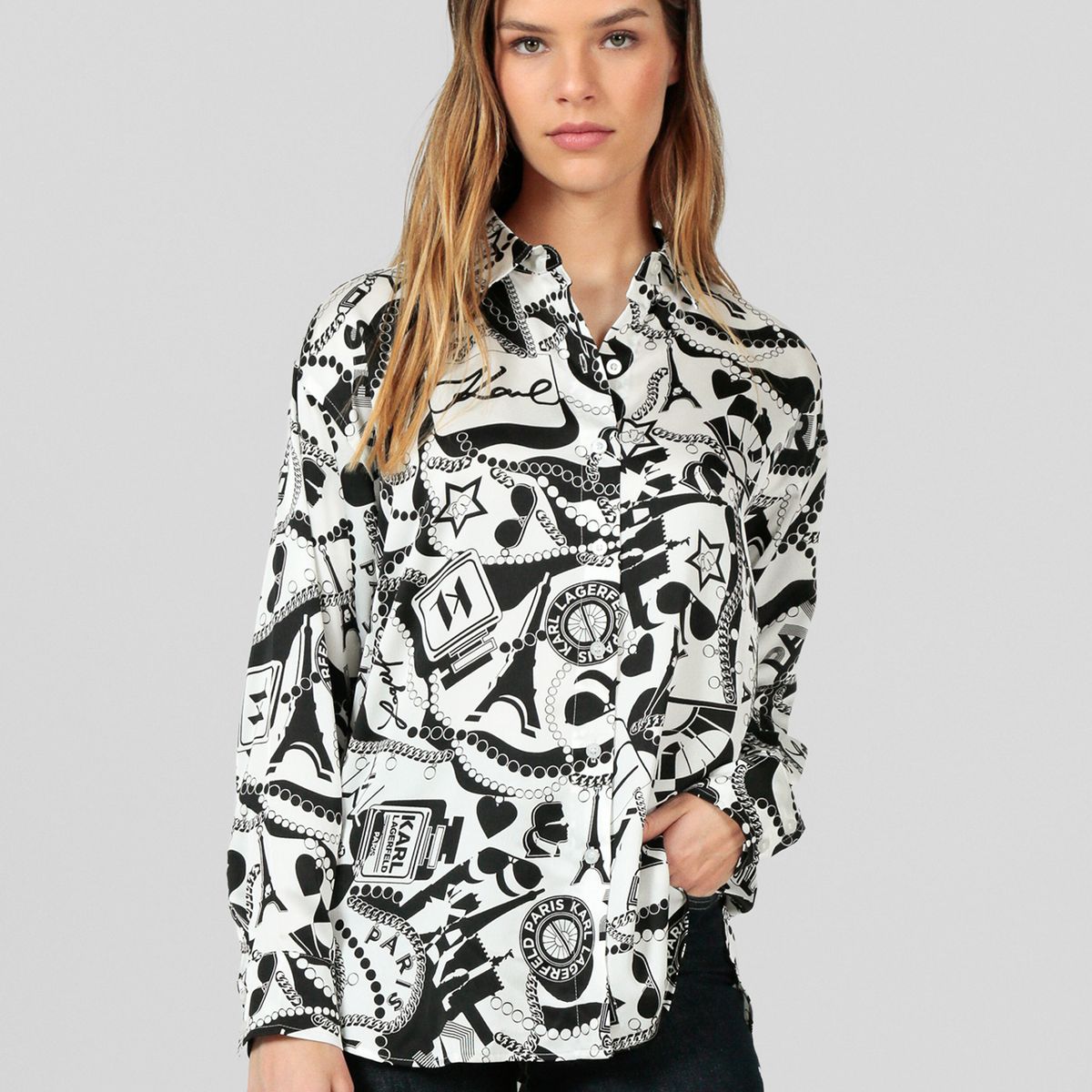 KARL LAGERFELD - Blusa estampada oversize